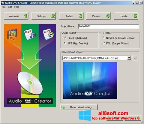 Screenshot Audio DVD Creator for Windows 8