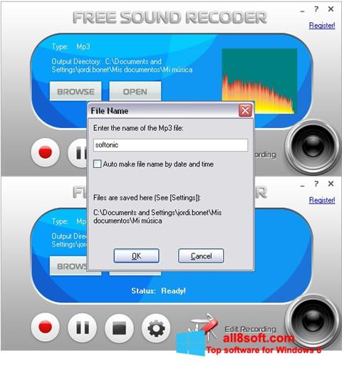 Screenshot Free Sound Recorder for Windows 8