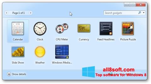 Screenshot 8GadgetPack for Windows 8