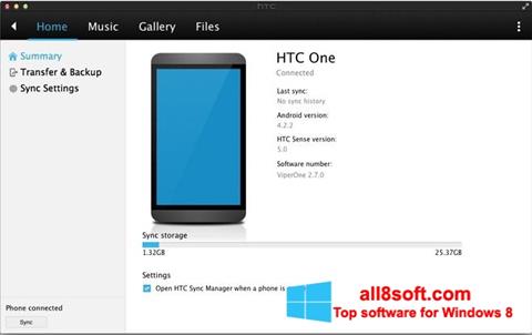 Screenshot HTC Sync for Windows 8