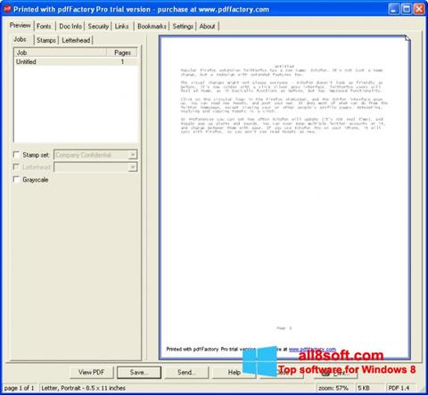 Screenshot pdfFactory Pro for Windows 8