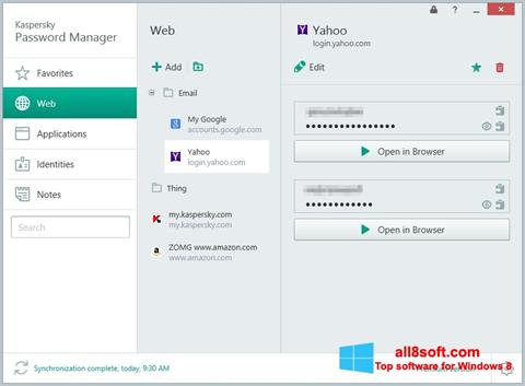 Screenshot Kaspersky Password Manager for Windows 8