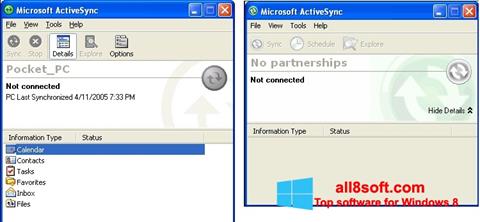 Screenshot Microsoft ActiveSync for Windows 8