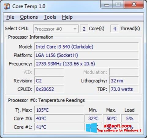 Screenshot Core Temp for Windows 8