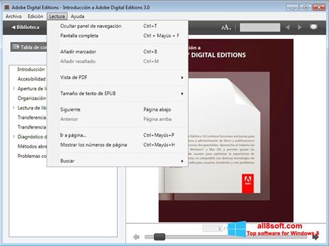 Screenshot Adobe Digital Editions for Windows 8