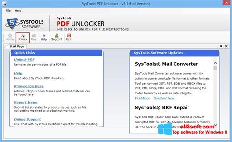 Screenshot PDF Unlocker for Windows 8