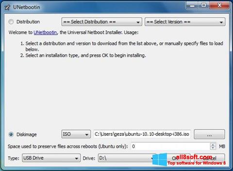 Screenshot UNetbootin for Windows 8