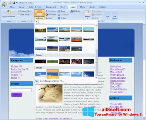 Screenshot Artisteer for Windows 8