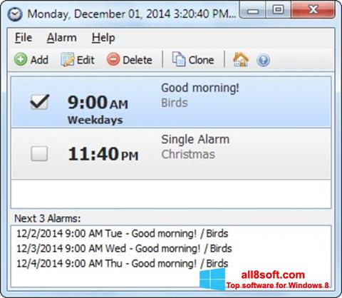 Screenshot Free Alarm Clock for Windows 8