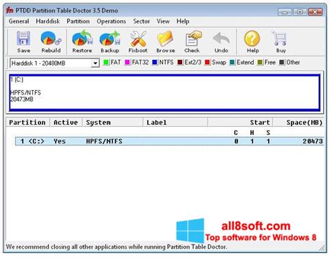 Screenshot Partition Table Doctor for Windows 8