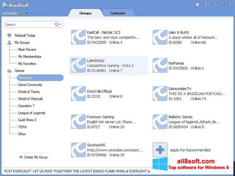 Screenshot RaidCall for Windows 8