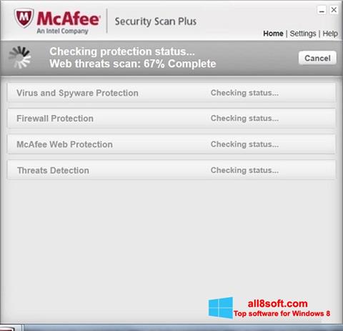 Screenshot McAfee Security Scan Plus for Windows 8