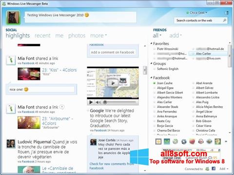 Screenshot Windows Live Messenger for Windows 8