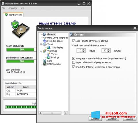 Screenshot HDDlife for Windows 8