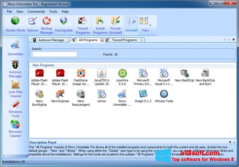 Screenshot Revo Uninstaller for Windows 8