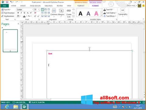 Screenshot Microsoft Publisher for Windows 8