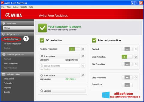 Screenshot Avira for Windows 8