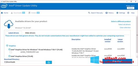 Screenshot Intel Driver Update Utility for Windows 8