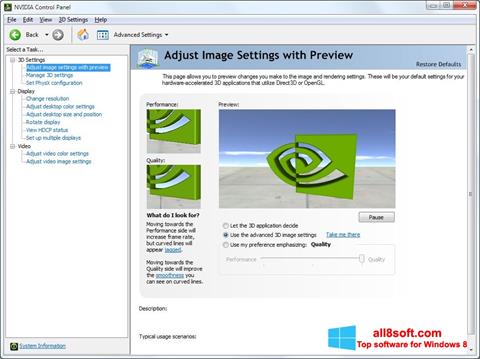 Screenshot NVIDIA ForceWare for Windows 8