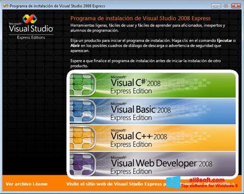 Screenshot Microsoft Visual Studio for Windows 8